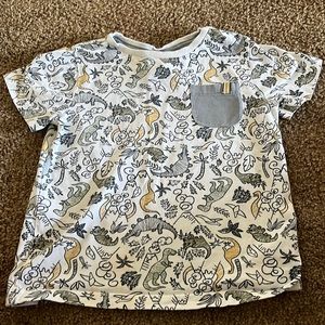 Jarvis archer T-shirt size 5T white with dinosaurs
